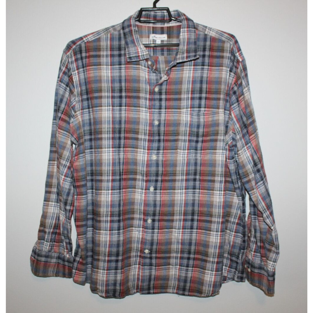 Peter Millar Mountainside Juno Dunes Multi-Plaid Sport Shirt Men's XXL H13924 - Picture 9 of 9
